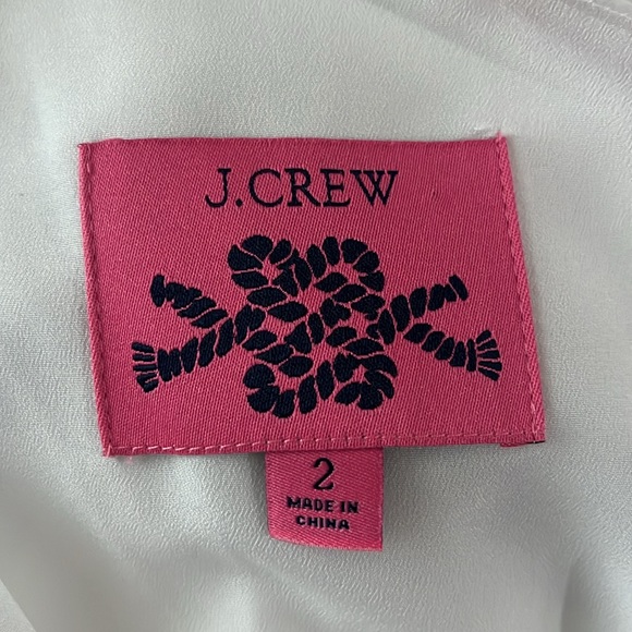 J Crew One Shoulder Ribbon Striped Summer Dress Midi White Sz 2 - Picture 10 of 15